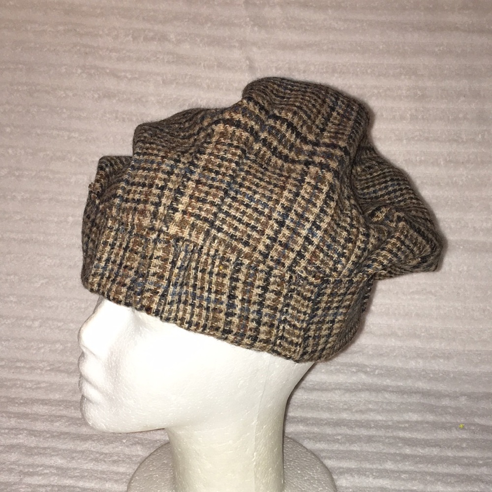 The Fat Hat Factory medium hat brown houndstooth pattern cap